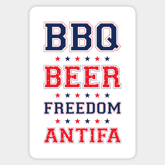 BBQ BEER FREEDOM ANTIFA Sticker by Laugh Owens Laugh